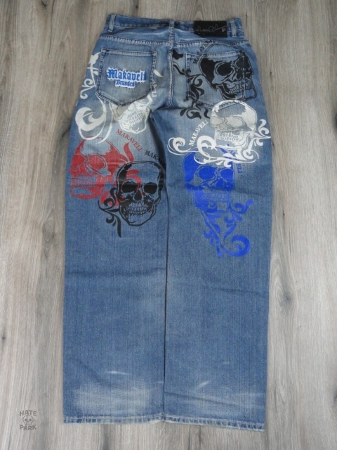 Makaveli spodnie jeansowe 2000s baggy