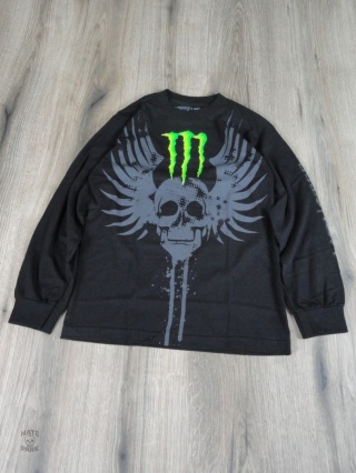 Monster energy koszulka z długim rękawem z graffiti czaszką