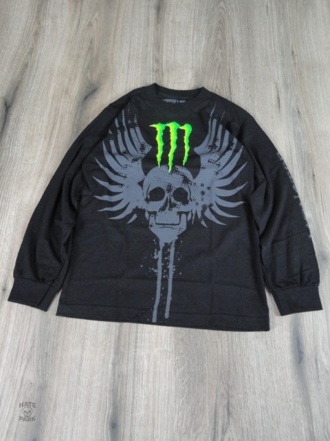 Monster energy koszulka z długim rękawem z graffiti czaszką