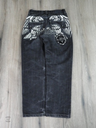 Raw blue jeans 2000s baggy