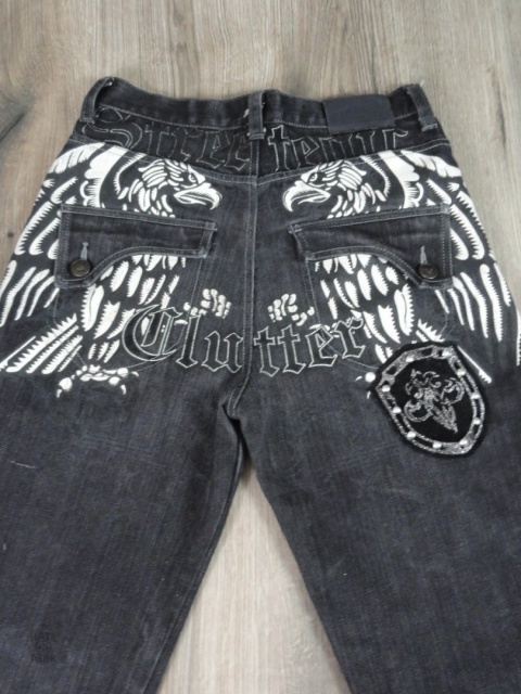 Raw blue jeans 2000s baggy