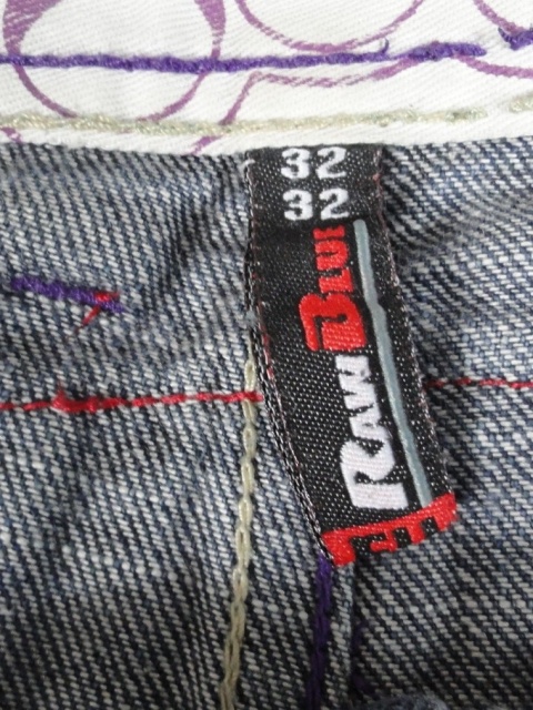 Raw blue jorts z czaszką graffiti tag 2000s
