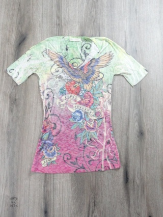 Color in motion tattoo style koszulka tie dye 2000s