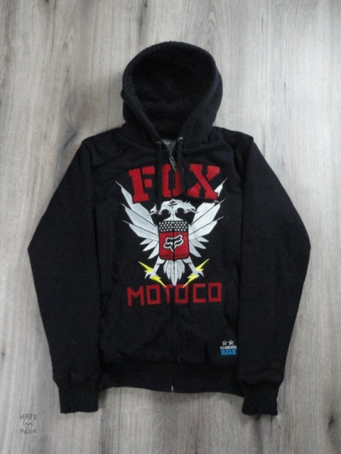Fox racing sasquatch zip hoodie with fur 2000s
