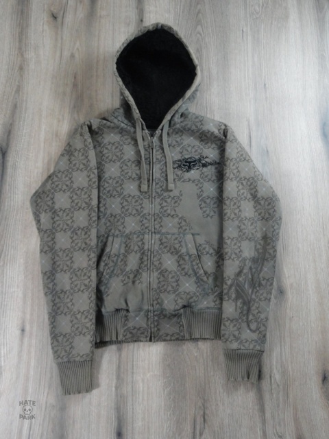 Fox racing sasquatch zip hoodie with fur Royal pattern 2000s