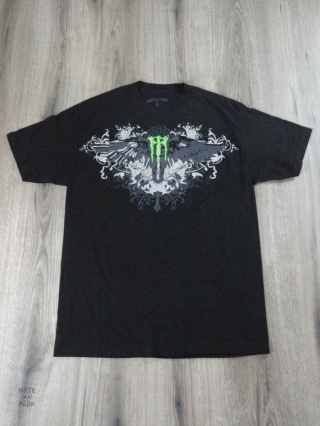Monster energy koszulka w stylu affliction krzyż