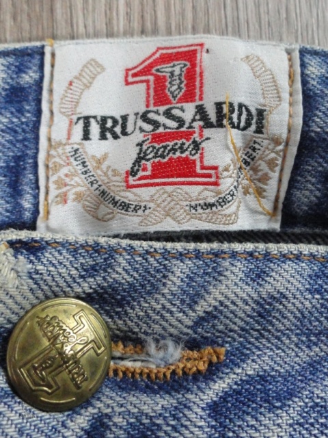 Trussardi spodnie jeansowe baggy 2000s
