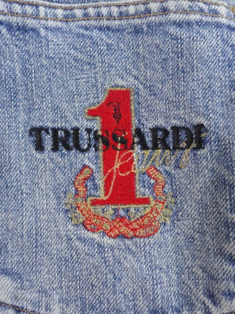 Trussardi spodnie jeansowe baggy 2000s
