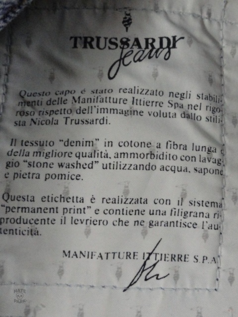 Trussardi spodnie jeansowe baggy 2000s